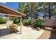 Charming backyard patio with flagstone, covered seating and mature landscaping at 1117 W Manor St, Chandler, AZ 85224