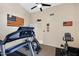 Functional exercise room with an array of fitness equipment and patriotic decorations at 20443 N 97Th Ave, Peoria, AZ 85382