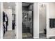 Contemporary bathroom featuring a glass-enclosed shower, closet, and toilet at 20866 W Werner Pl, Buckeye, AZ 85396