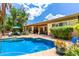 Beautiful backyard pool with blue water and landscaping creates a relaxing outdoor space at 21353 S 185Th Way, Queen Creek, AZ 85142