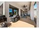 Spacious covered patio includes ceiling fans and ample room for outdoor seating and grilling at 2270 E Indian Wells Dr, Chandler, AZ 85249