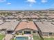Expansive aerial view of a home showcasing a private pool, backyard, and neighborhood setting at 22927 E Via Del Oro --, Queen Creek, AZ 85142