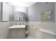 Freshly remodeled bathroom featuring contemporary fixtures, stylish vanity, and tile accents at 2333 E Southern Ave # 1049, Tempe, AZ 85282