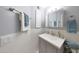 Stylish bathroom with gray vanity, ample storage, and modern fixtures with coordinating hardware at 2333 E Southern Ave # 1049, Tempe, AZ 85282