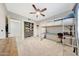 Bedroom with a loft bed, closet, carpet, ceiling fan and plenty of storage space at 306 E Sarah Ln, Tempe, AZ 85284