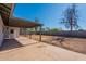Spacious covered patio off of the home with large backyard at 3118 S Los Altos Dr, Mesa, AZ 85202