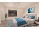 Cozy bedroom features a plush bed with stylish bedding and a serene atmosphere in a virtually staged setting at 4313 N 29Th Way, Phoenix, AZ 85016