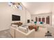 Bright living room featuring a fireplace, vaulted ceilings, and modern furnishings in a virtually staged setting at 4313 N 29Th Way, Phoenix, AZ 85016