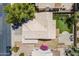 Aerial rooftop view of a well-manicured lawn, private backyard, and patio at 869 W Shellfish Dr, Gilbert, AZ 85233