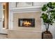 Close up of bedroom fireplace with decorative plant at 15953 N 111Th Way, Scottsdale, AZ 85255
