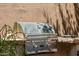 Coyote stainless steel gas grill with a side burner and grill light at 15953 N 111Th Way, Scottsdale, AZ 85255