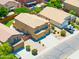 Aerial view of neighborhood showcasing well-maintained homes, landscaping, and community layout at 3511 W Allens Peak Dr, San Tan Valley, AZ 85144