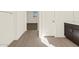 Hallway featuring modern flooring, bathroom access, and a bedroom in the background at 3845 N Camden Dr, Florence, AZ 85132