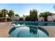 Pool and spa in the backyard with a cacti garden at 462 N Bedford Ct, Chandler, AZ 85225