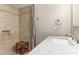 Updated bathroom with walk-in shower, vanity with marble counter, and contemporary fixtures at 8103 E Southern #303 Ave, Mesa, AZ 85209