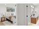 Charming bedroom with full bathroom with double sink and bright natural light at 8403 E Fairmount Ave, Scottsdale, AZ 85251
