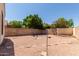 Backyard view with rock garden, desert landscaping, and privacy wall at 8628 W Maui Ln, Peoria, AZ 85381