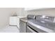 This laundry room is equipped with stainless steel appliances and has ample cabinet space at 8760 N 73Rd Way, Scottsdale, AZ 85258