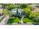 Stunning aerial view of a luxurious estate with manicured lawns, a circular driveway, and lush landscaping at 9310 S Bala Dr, Tempe, AZ 85284
