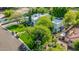 Beautiful aerial view of a home showcasing lush landscaping, mature trees, and well-maintained greenery at 9310 S Bala Dr, Tempe, AZ 85284
