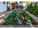 Beautiful flower garden with brick borders and lush greenery, creating a serene outdoor space at 9310 S Bala Dr, Tempe, AZ 85284