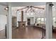 Open floor plan featuring a brick fireplace, high ceilings, and lots of natural light at 1545 E Christy Dr, Phoenix, AZ 85020