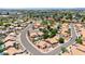 An aerial shot of the neighborhood highlighting well-kept homes, desert landscaping, and quiet residential streets at 1672 W Butler Dr, Chandler, AZ 85224
