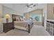 Spacious main bedroom with a king bed, soft carpet, and vaulted ceilings at 17425 N 1St Dr, Phoenix, AZ 85023