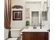 Bathroom with a vanity and framed decorative art at 18121 E San Luis Dr, Gold Canyon, AZ 85118