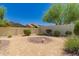 Desert landscaped backyard featuring block wall, mature trees, bushes, and privacy at 20409 W Thayer St, Buckeye, AZ 85396