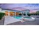 Beautiful backyard featuring a sparkling pool, spa, and covered patio, ideal for outdoor enjoyment at 3126 E Fruitvale Ct, Gilbert, AZ 85297