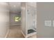 View from main bedroom to en-suite bathroom and shower with glass door at 4326 E Cloudburst Ct, Gilbert, AZ 85297