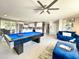 Open living area featuring a pool table, kitchen, and modern decor, creating an inviting space at 8750 E Starlight Way, Scottsdale, AZ 85250