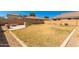 Large backyard space enclosed by a block wall, with room for landscaping at 1356 S Mosley Ct, Chandler, AZ 85286