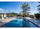 Beautiful rectangular pool surrounded by an expansive travertine patio and lush landscaping at 13620 N 80Th Pl, Scottsdale, AZ 85260