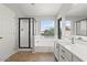 Bathroom featuring walk in shower, soaking tub, and vanity with modern fixtures at 1453 E South Fork Dr, Phoenix, AZ 85048
