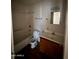 Bathroom with a shower-tub combo, single sink vanity and standard toilet at 3441 W Windrose Dr, Phoenix, AZ 85029