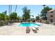 Take a refreshing dip in the community pool, surrounded by lush landscaping, lounge seating, and meticulously kept grounds at 540 N May St # 1109, Mesa, AZ 85201