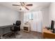 Office space with ceiling fan, a computer desk, and natural lighting at 62 W Beall Ave, Mesa, AZ 85210