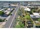 Expansive aerial view of a commercial area featuring a building with green rooftops, with local amenities nearby at 7167 E Rancho Vista Dr # 2007, Scottsdale, AZ 85251