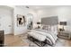 Comfortable bedroom showcasing a stylish bed, neutral color palette, and unique decor at 8965 E Maple Dr, Scottsdale, AZ 85255