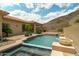 Landscaped backyard with sparkling pool and stunning desert mountain views at 2722 W Hiddenview Dr, Phoenix, AZ 85045