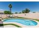 Outdoor in-ground pool and artificial grass surrounded by a walled yard, ideal for leisure and outdoor enjoyment at 2813 N 107Th Dr, Avondale, AZ 85392