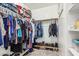 Walk-in closet with shelving, a clothing rack, and extra storage for shoes and accessories at 2813 N 107Th Dr, Avondale, AZ 85392