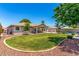 Spacious backyard featuring a lush lawn, pool, patio, and mature trees, creating a private outdoor oasis at 3619 E Thornton Ave, Gilbert, AZ 85297