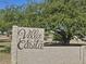 Entrance sign to the Villa Easita neighborhood with mature tree at 3807 W Mitchell Dr, Phoenix, AZ 85019