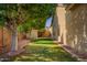 Grassy backyard with shade trees and gravel area near the side of the home at 4215 W Hackamore Dr, Phoenix, AZ 85083