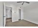 Neutral bedroom featuring a ceiling fan, and closet at 4714 E Broadway Rd, Phoenix, AZ 85040