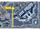Aerial view showing the complex's layout and parking, with suggested parking highlighted for showings at 1482 S Banning St, Gilbert, AZ 85296