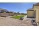 Fully fenced backyard with gravel, pavers and synthetic grass at 24035 W La Salle St, Buckeye, AZ 85326